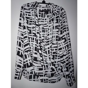 INC White and Black pattern blouse